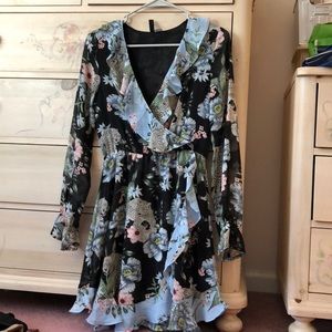 H&M Leopard Cheetah Black Long Sleeve dress